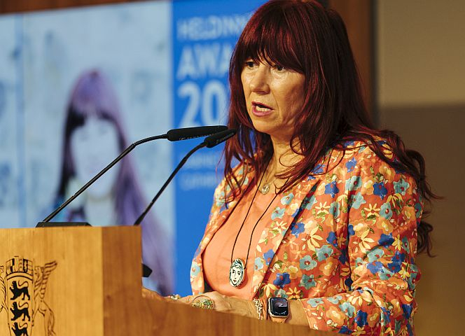 Cathrin Schauer-Kelpin bei ihrer Dankesrede.